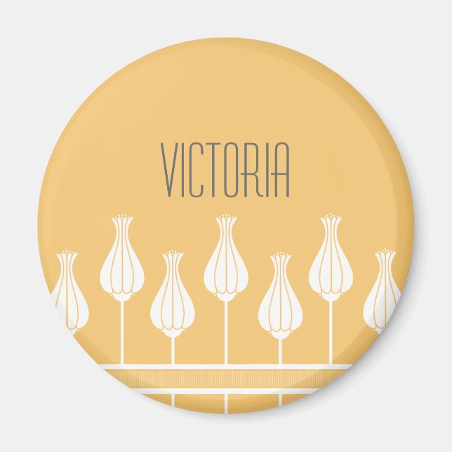 Coral Art Déco Magnet floral (Devant)