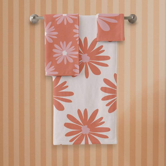 Coral Couleur BOHO Motif Floral Retro (Créateur téléchargé)
