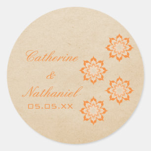 Coral Daring Floral Blooms Stickers Mariage