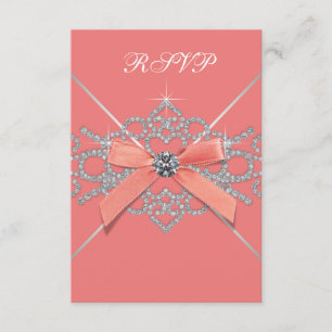 Coral Diamonds Coral Sweet 16 Invitation de répons