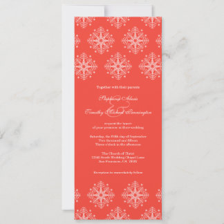 Coral + flacons blancs invitation de mariage d'hiv