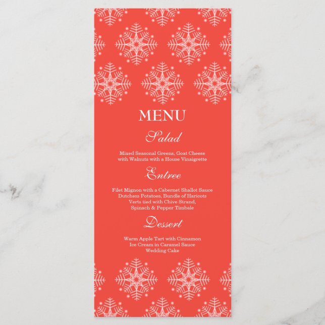 Coral + flacons blancs menu d'aliments de mariage  (Devant)