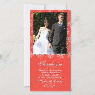 Coral + flocons blancs mariage merci photo