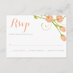 Coral Garden Roses - Carte de réponse RSVP