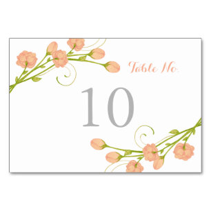 Coral Garden Roses - Carte Numéro de tableau