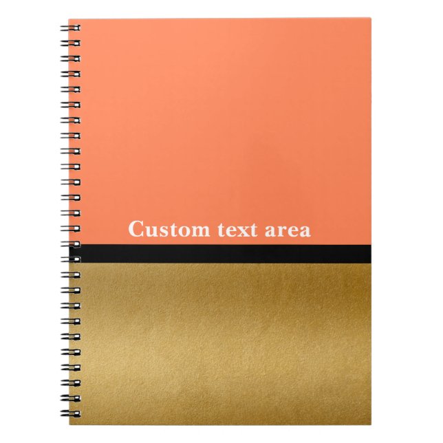 Coral & Gold Cahier Journal Moderne Glamour (Devant)
