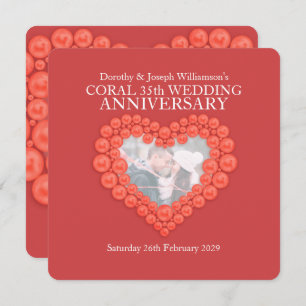 Coral mariage anniversaire 35 ans invitations de f