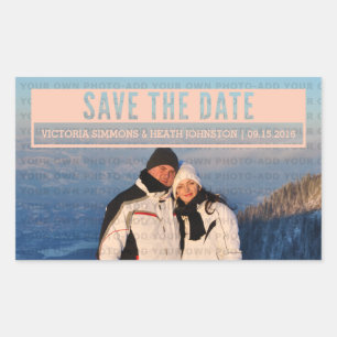 Coral Modern Cut Out Enregistrer Stickers Date
