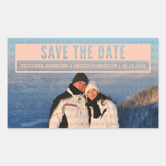 Coral Modern Cut Out Enregistrer Stickers Date