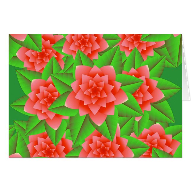 Coral Orange Camellias et Feuilles verts (Devant Horizontal)