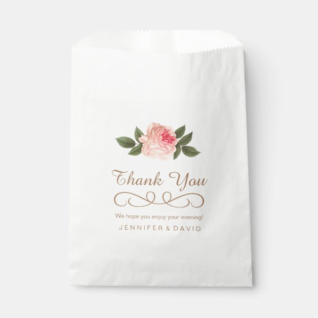 Coral Peonie mariage Favor Sacs (50) (Devant)