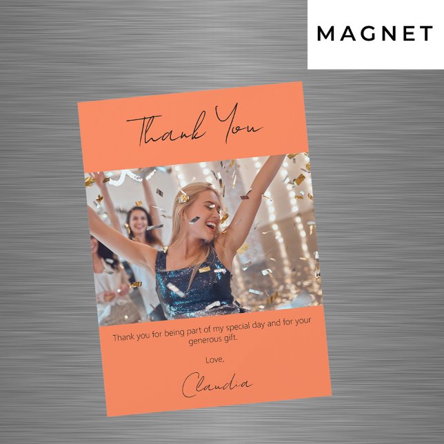 Coral photo merci carte magnétique (Créateur téléchargé)