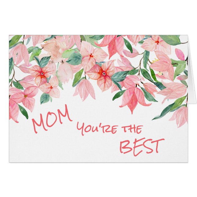 Coral Pink Green Floral Border (Devant horizontal)