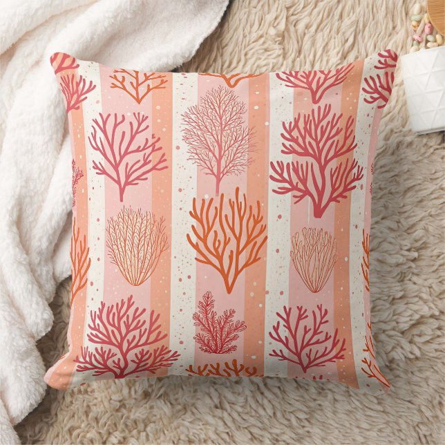 Coral Reef Jetez Oreiller Couverture Corail orange (Couverture)