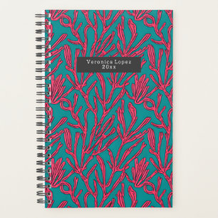 Coral Reef rose Abstrait et Motif Turquoise