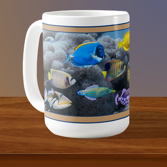Coral Reef Tropical Fish Assembly Café Mug (Créateur téléchargé)
