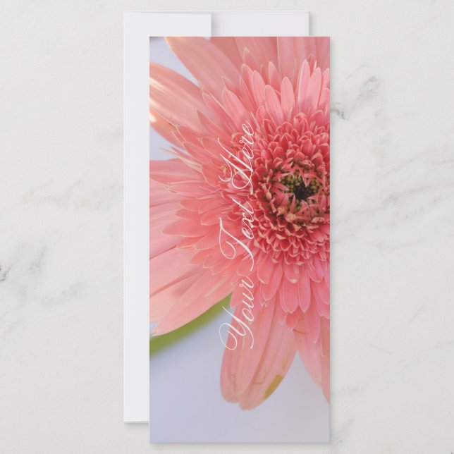 Coral rose Chrysanthemum Votre Carte Plat Texte (Devant)