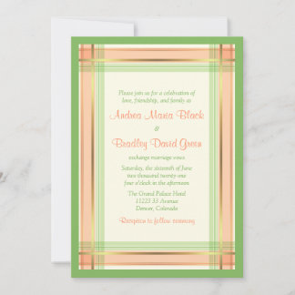 Coral rose Mint vert Plat Faire-part de mariage