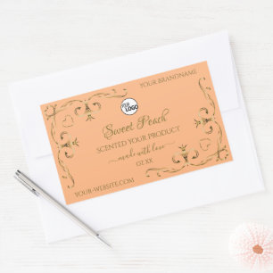 Coral Rose Produit Étiquettes Gold Ornate Corners