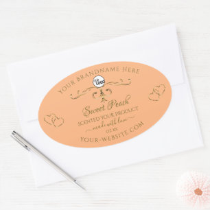 Coral Rose Produit Étiquettes Gold Ornate Heart Lo