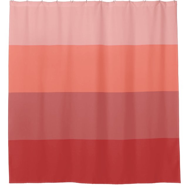 Coral rose rayures rideau de douche (Devant)