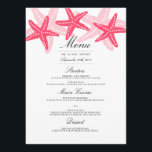 Coral Starfish Beach Menu de mariage dîner<br><div class="desc">Plus de couleurs dans le Little Bayleigh Store!</div>