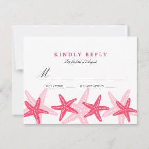 Coral Starfish Beach Wedding RSVP