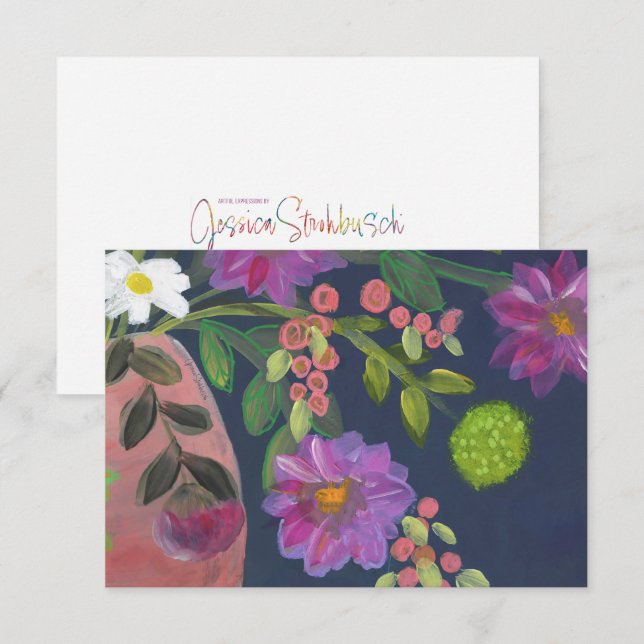 Coral Tango merci / carte de note (Devant / Derrière)