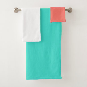 Coral Turquoise Blanc Solide Motif