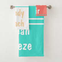 Coral Turquoise White Beach Typographie