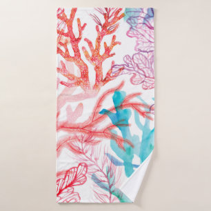 Coraux aquarelles. Motif sans couture avec sous