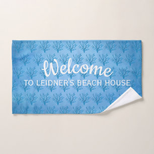 Coraux bleu marine motif sur bleu