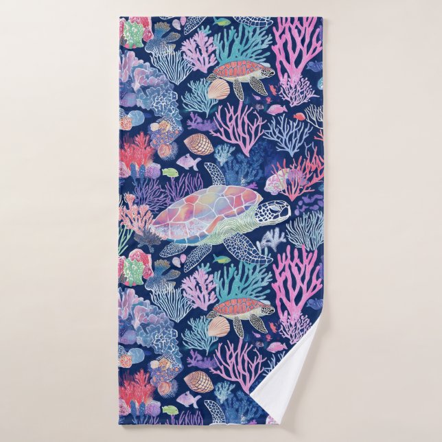 Coraux de tortue chic (Serviette de bain)
