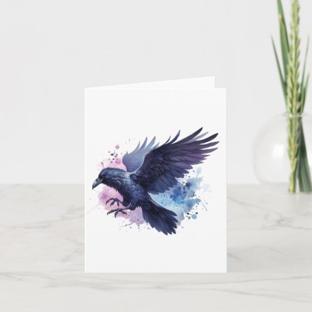 Corbeau à l'aquarelle vierge (Devant)