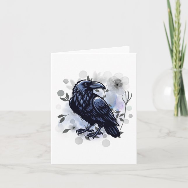 Corbeau à l'aquarelle vierge (Devant)