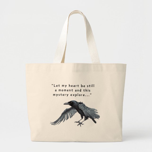 Corbeau avec Sac fourre-tout citation Poe (Devant)