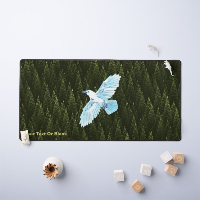 Corbeau blanc sur conifères fragiles (Tableau pour enfants)