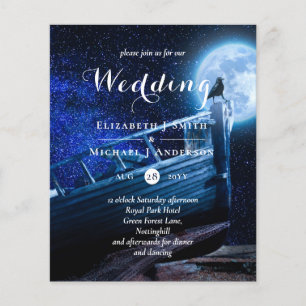 Corbeau dans la lune ciel sombre Mariage Inv