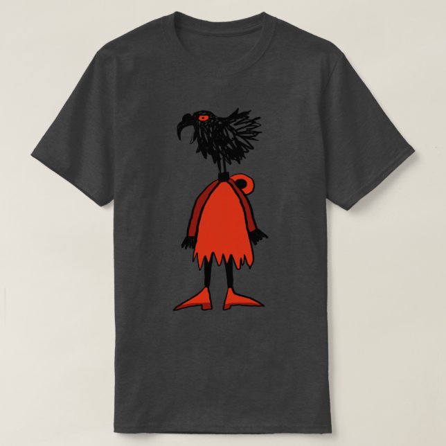 Corbeau dans un sweat - shirt à capuche rouge (Design devant)