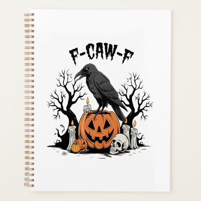 Corbeau drôle, F-Caw-F, crâne de corbeau, corbeau  (Devant)
