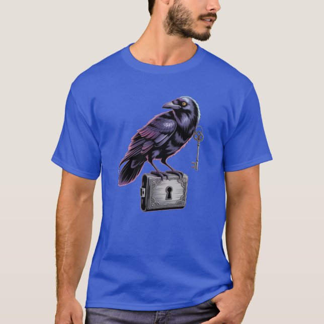 Corbeau mystique avec clé et serrure T-shirt (Devant)