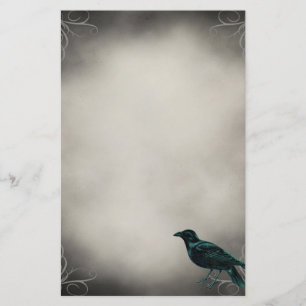 Corbeau noir papeterie gothique