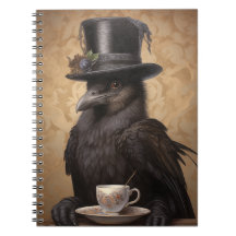 Corbeau victorien dégustant du café - Carnet gouve