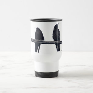 "CORBEAUX SUR UN FIL" Tasse de voyage pour la fau