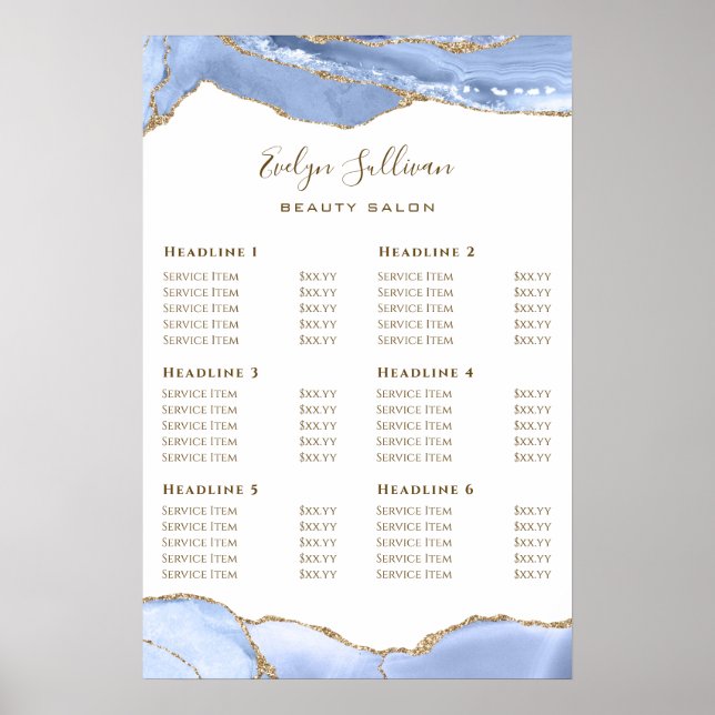 Corbeille Bleu Agate Tarifs Poster (Devant)