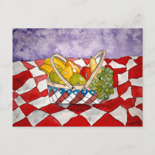 corbeille de fruits 4 encore vie cartes postales a
