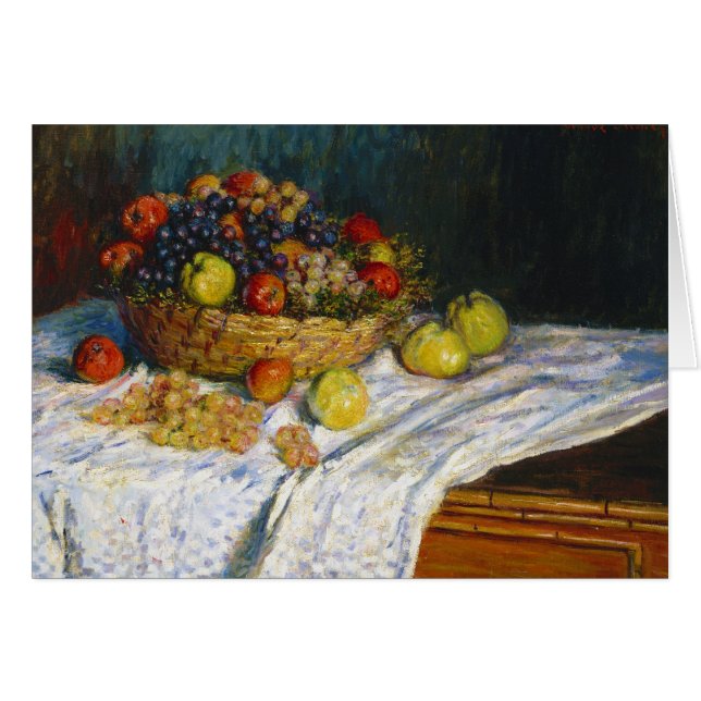 Corbeille de fruits avec des pommes et des raisins (Devant Horizontal)