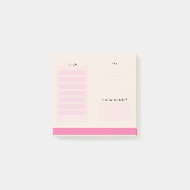 Corbeille Peach To Do List Post-It Notes (Devant)