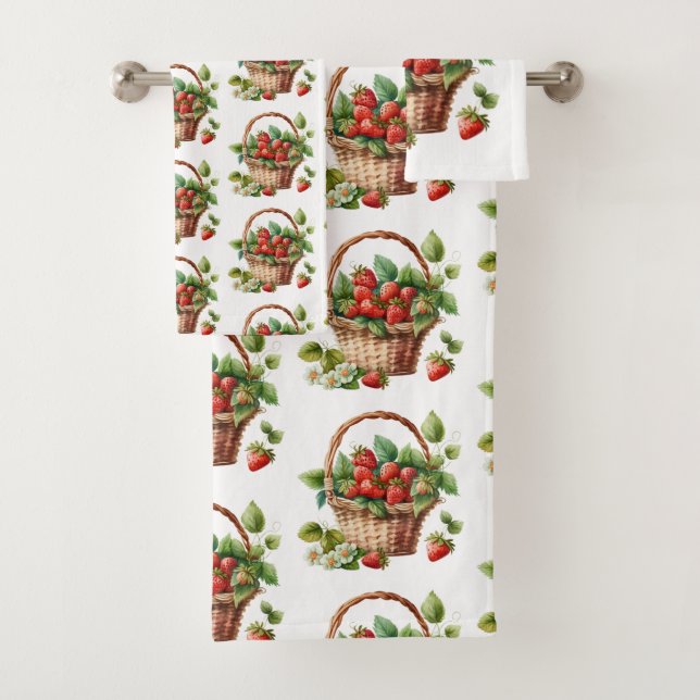 Corbeille pleine de fraises (En situation)