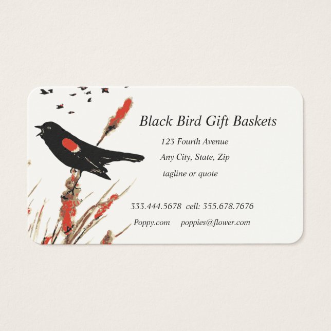 Corbeilles Cadeaux Black Bird Carte de visite pers (Devant)